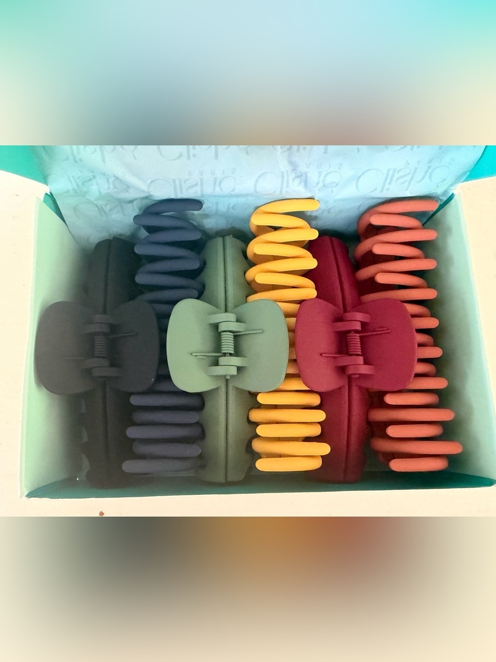 Clishe Paris Matte Multicolor XL Claw Clip 6 Piece Set